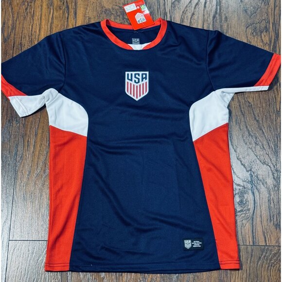 NEW USA Womens S Soccer Federation Navy Short-Sleeve Jersey Official Licensed - Picture 10 of 12